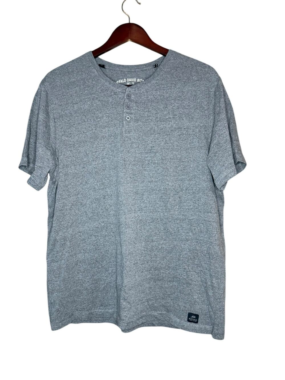 Buffalo David Bitton Men's Gray Short Sleeve T-Shirt Size XL